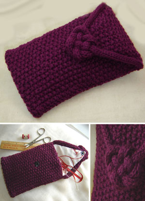 make this cute little glasses case or iphone cosy. The pattern is FREE,