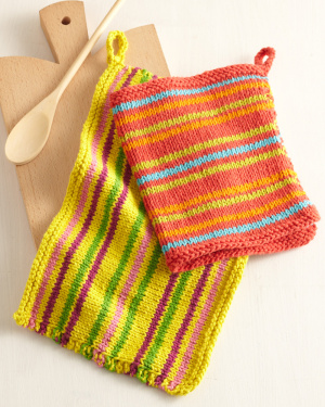 bright stripes dishcloth