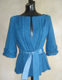 Knit Peplum Cardigan Pattern with Double-Knit Collar