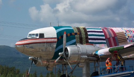 yarn bomb plane yukon