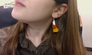 candy corn earrings