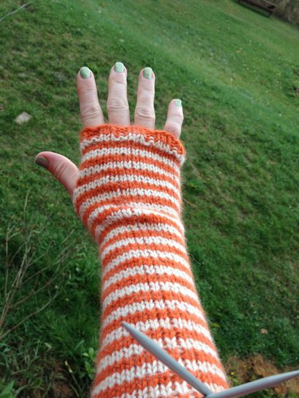 striped armwarmers