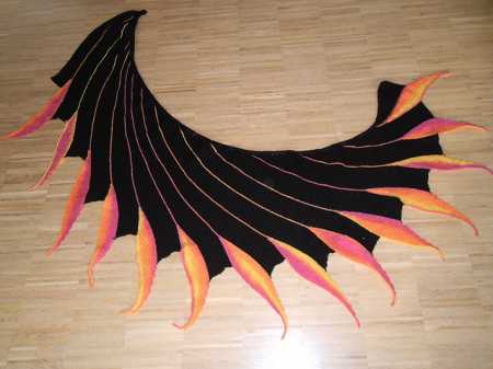 scarf with flames