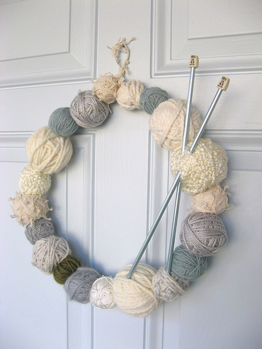 yarn ball wreath