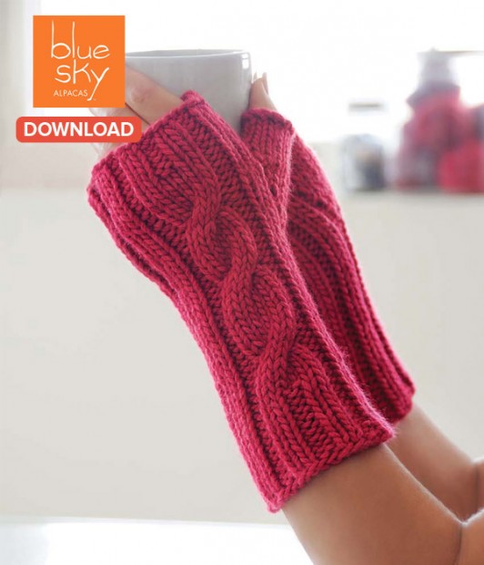 an easy handwarmer pattern from Blue Sky Alpacas