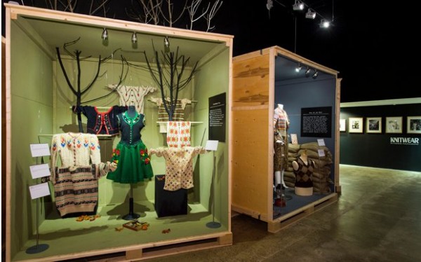 knitwear on exhibit at London's textile museum