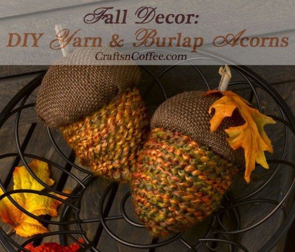 Make acorns out of extra yarn for a fun fall decoration.