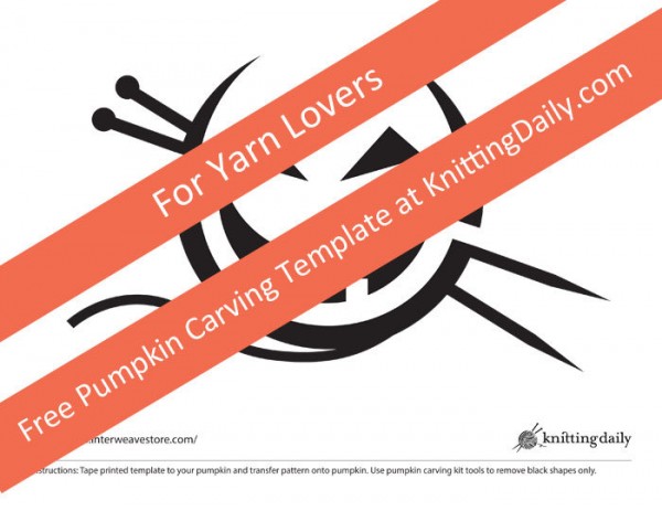 Knitting related pumpkin carving templates!