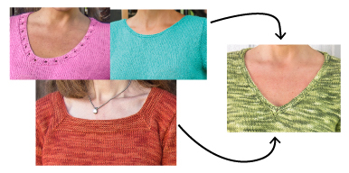 How to convert a top down sweater pattern to a V-neck.