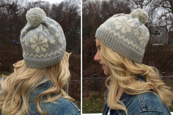 Knit a snowflake hat to ward off the flurries.