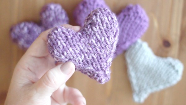 heart sachet knitting pattern