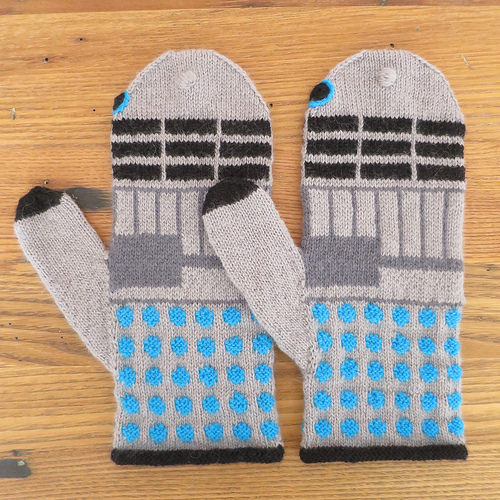 knit dalek mittens