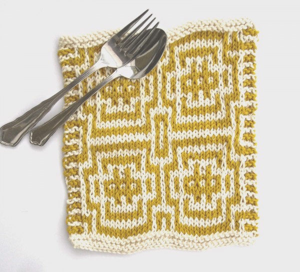 mosaic knit dish cloth