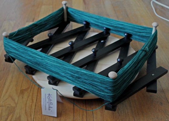 make your own yarn swift from thrift store materials