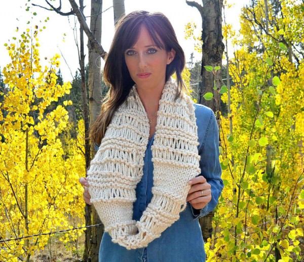 chunky infinity scarf knitting pattern