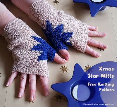 knit fun mitts with a star around the thumb