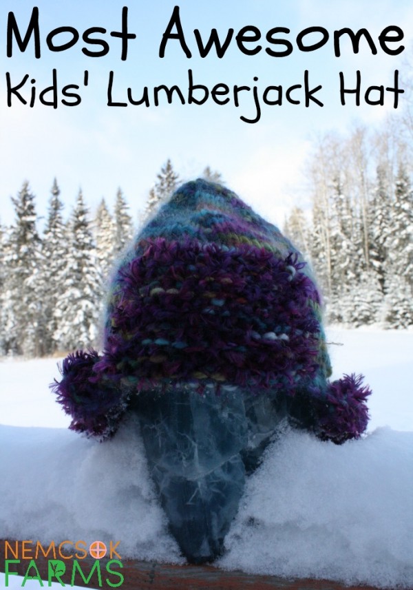 knit a warm and fuzzy lumberjack hat for kids