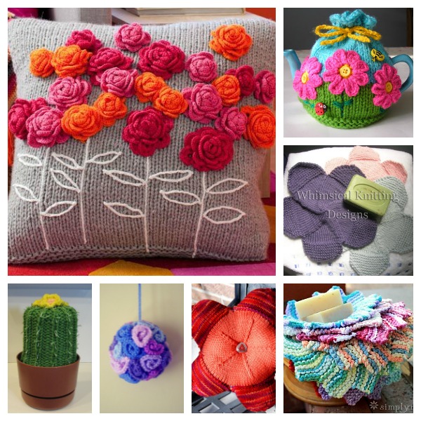 flower knitting patterns for home decor