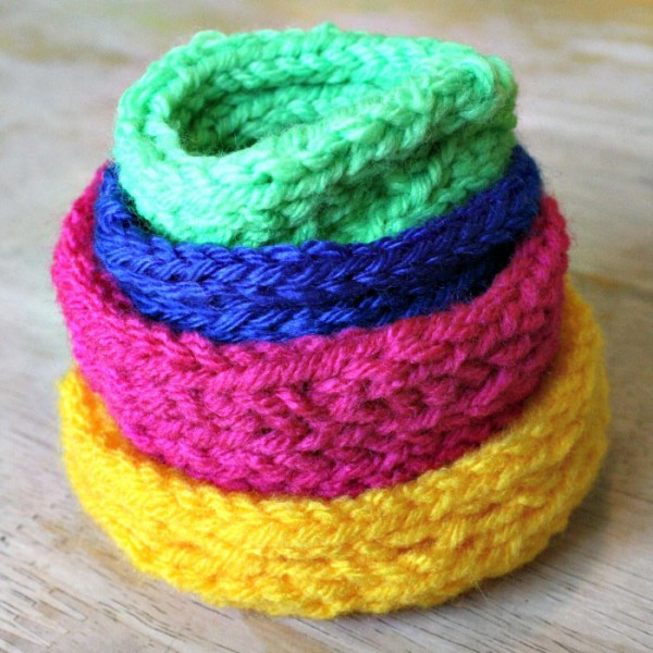 knit stacking bowl project for teens