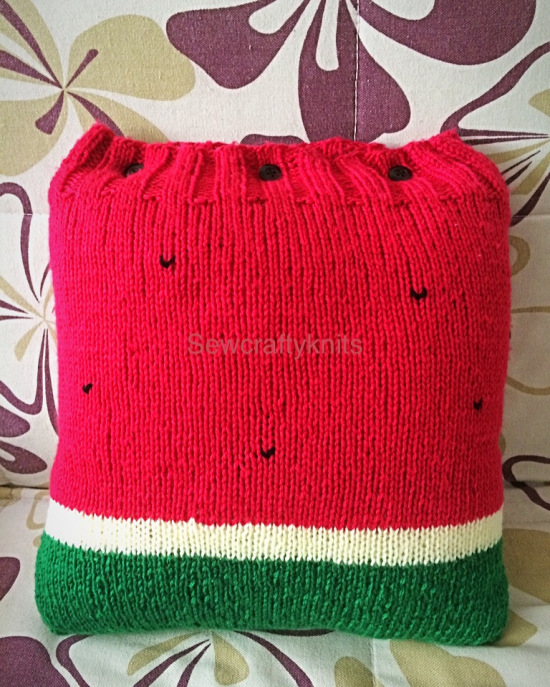 watermelon pillow cover knitting pattern