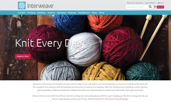 Interweaverevamps site, merges with Patternworks