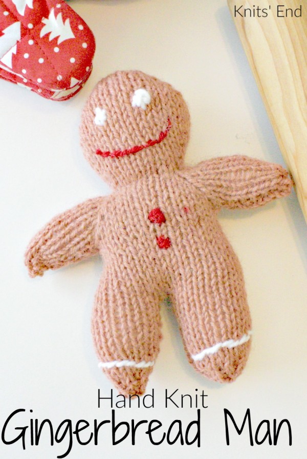 Hand knit a gingerbread man -- super easy pattern!