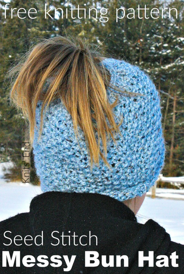 messy bun hat knitting pattern