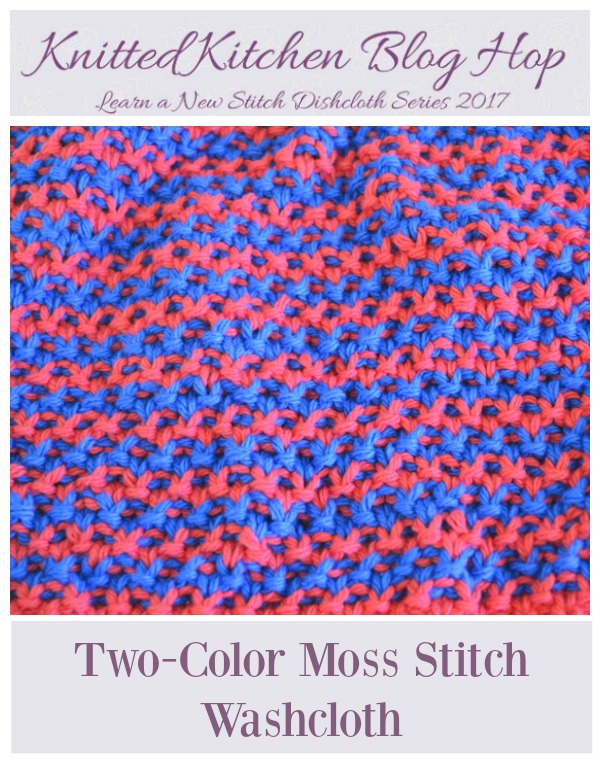 Two-Color Moss Stitch Washcloth Knitting Pattern