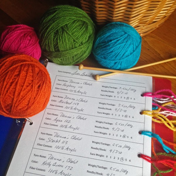 An easy way to keep track of your yarn stash.