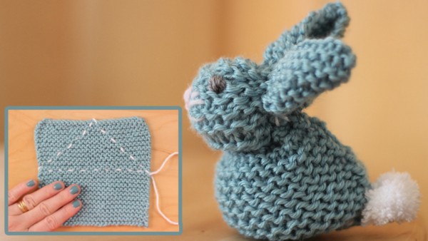 How to make a bunny from a knit square.