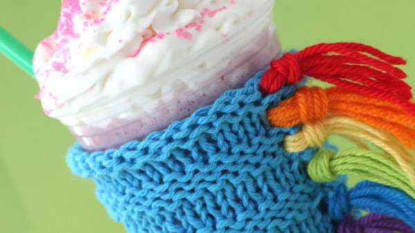 unicorn drink cozy knitting pattern