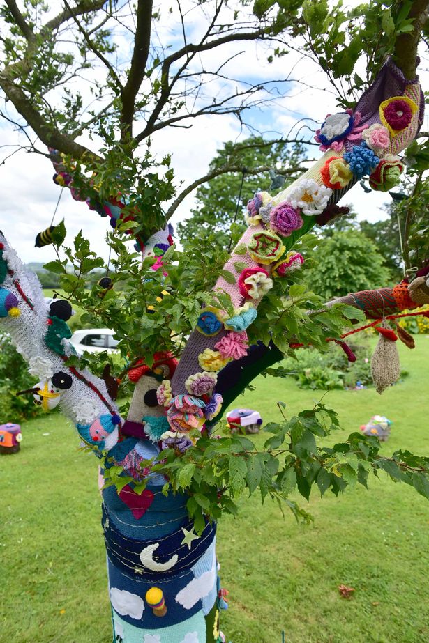 yarn bombing at hospice