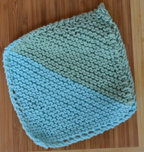 bias knit washcloth