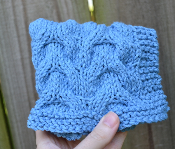 chevron cable dishcloth knitting pattern