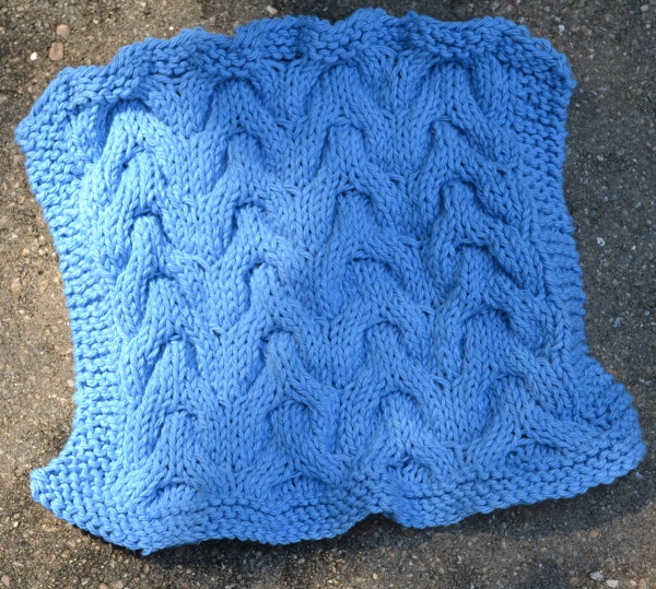 chevron cable dishcloth knitting pattern