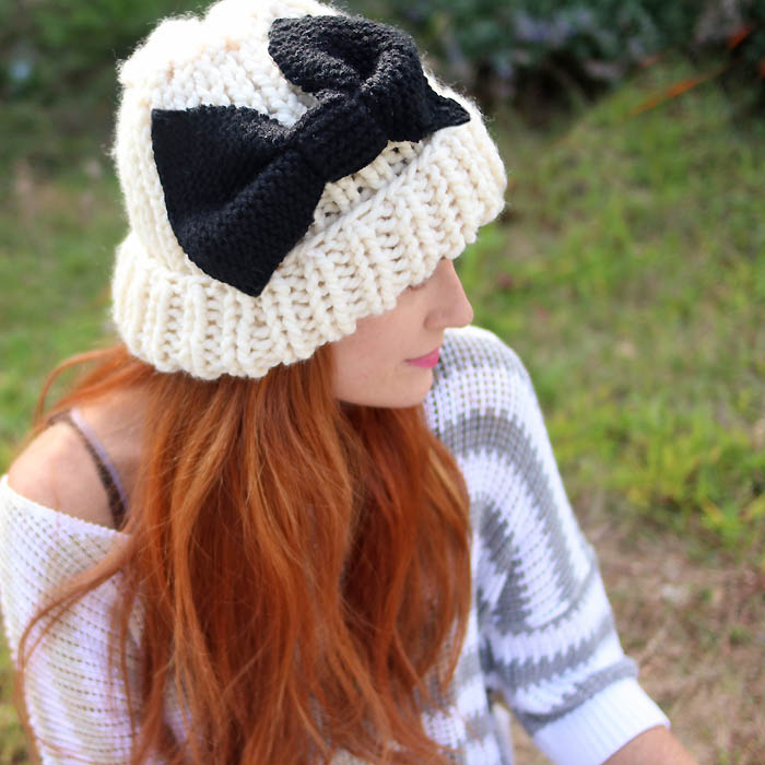 eugenia kim inspired knit bow hat