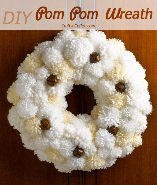 diy pom-pom wreath and ways to make pompoms.