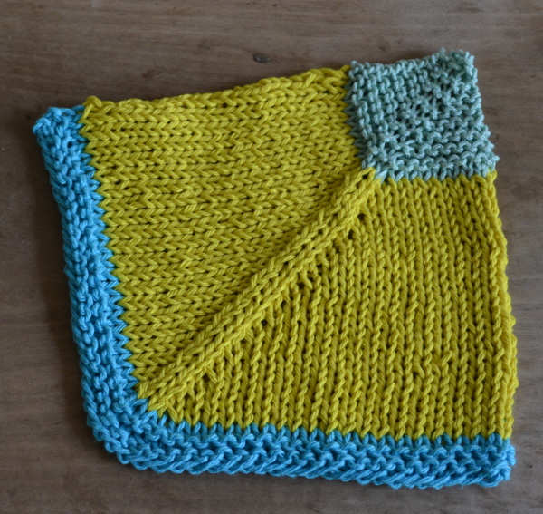 mitered garter stitch dishcloth pattern