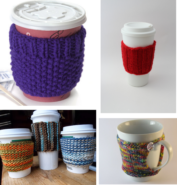 coffee cup cozy knitting patterns