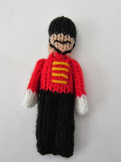 knit toy soldier christmas ornament