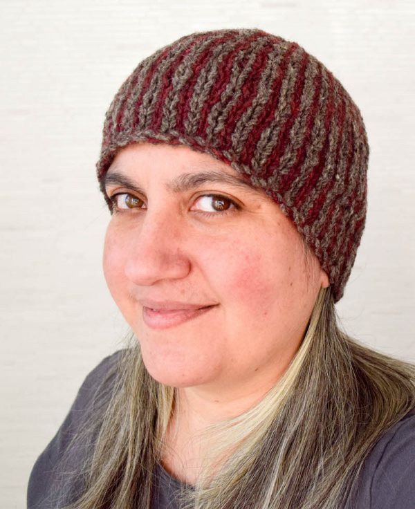 yukon beanie two color rib hat pattern