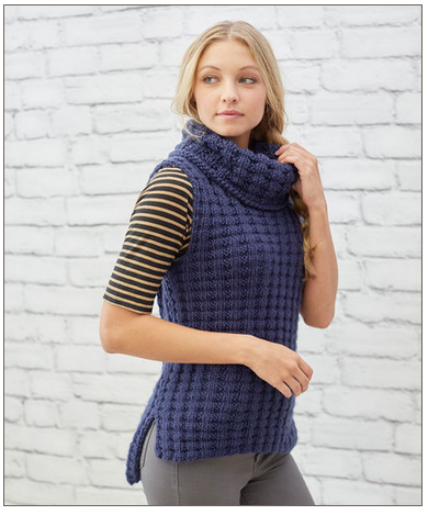 waffle stitch vest knitting pattern