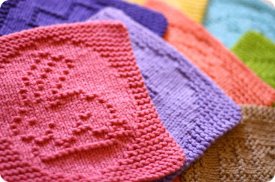 knit easter washcloths