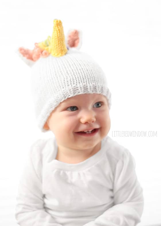 unicorn hat kids knitting pattern