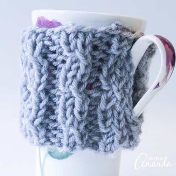 knit a simple coffee cozy