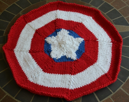 captain america knit placemat