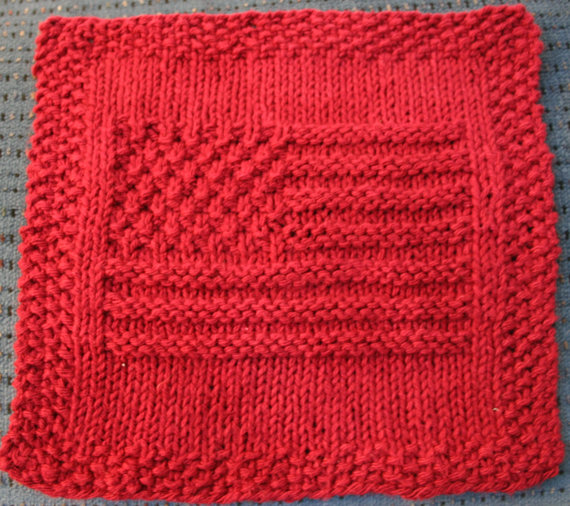 american flag knit dishcloth