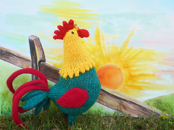 knit rooster pattern