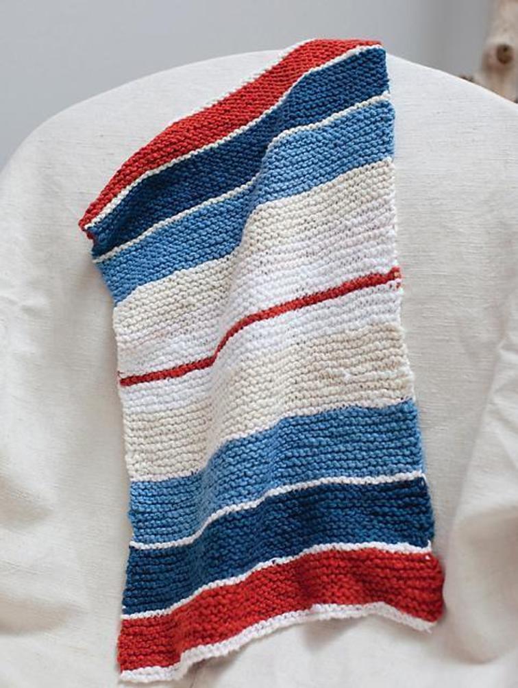 striped kitchen towel knitting pattern