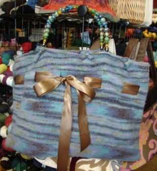 Crochet Denim Rag Bag Free Pattern (Recycle Blue Jeans)